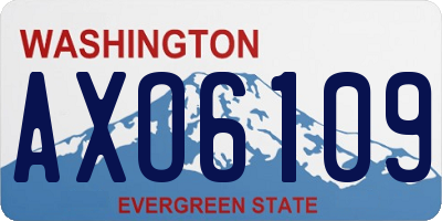 WA license plate AXO6109