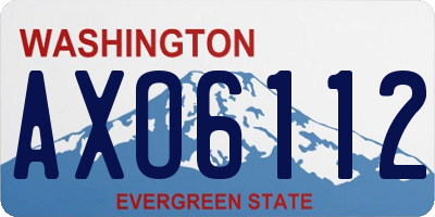 WA license plate AXO6112