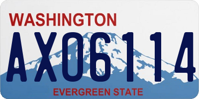 WA license plate AXO6114