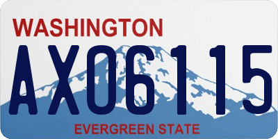 WA license plate AXO6115