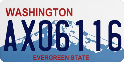 WA license plate AXO6116