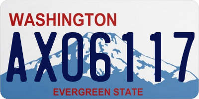 WA license plate AXO6117