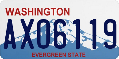 WA license plate AXO6119