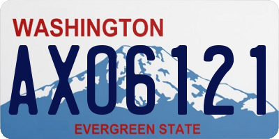 WA license plate AXO6121