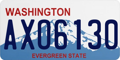 WA license plate AXO6130