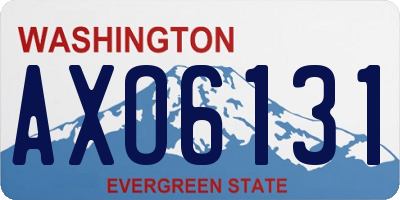 WA license plate AXO6131