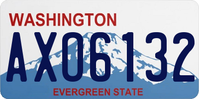 WA license plate AXO6132