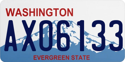 WA license plate AXO6133