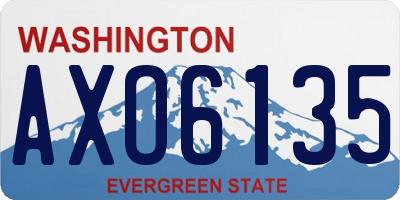 WA license plate AXO6135