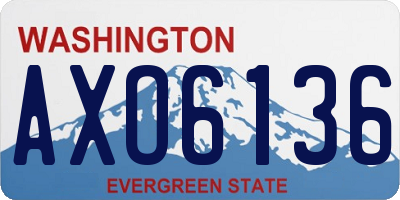 WA license plate AXO6136