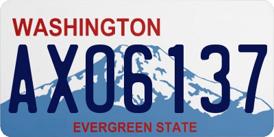 WA license plate AXO6137