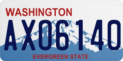 WA license plate AXO6140