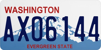 WA license plate AXO6144