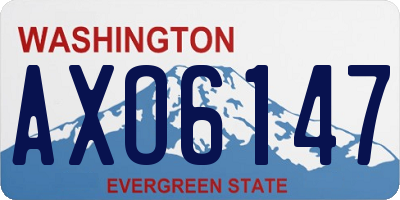 WA license plate AXO6147
