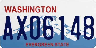 WA license plate AXO6148