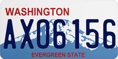 WA license plate AXO6156