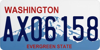 WA license plate AXO6158