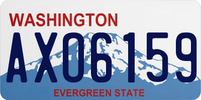 WA license plate AXO6159