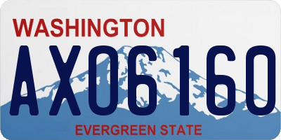 WA license plate AXO6160