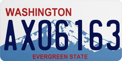 WA license plate AXO6163