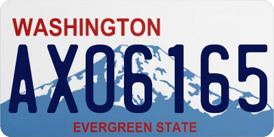 WA license plate AXO6165
