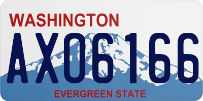 WA license plate AXO6166