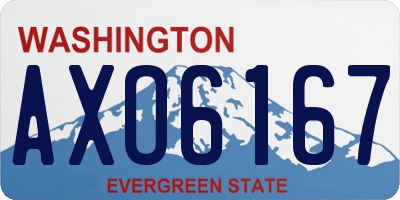 WA license plate AXO6167