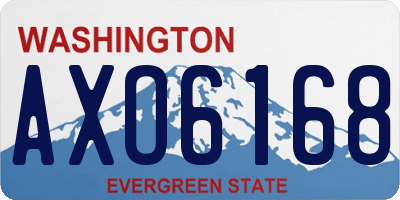 WA license plate AXO6168