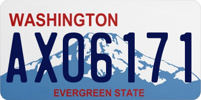 WA license plate AXO6171