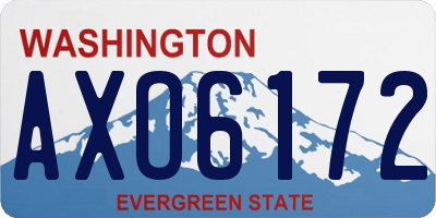 WA license plate AXO6172