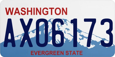 WA license plate AXO6173