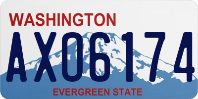 WA license plate AXO6174