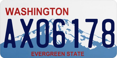 WA license plate AXO6178