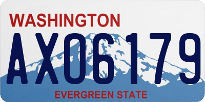 WA license plate AXO6179