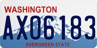 WA license plate AXO6183