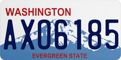 WA license plate AXO6185