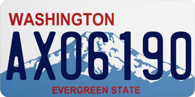 WA license plate AXO6190