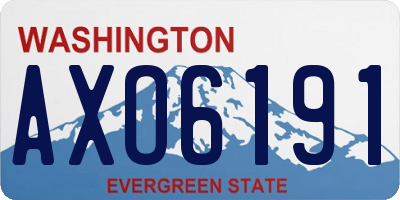 WA license plate AXO6191