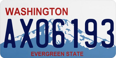 WA license plate AXO6193