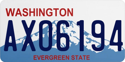 WA license plate AXO6194