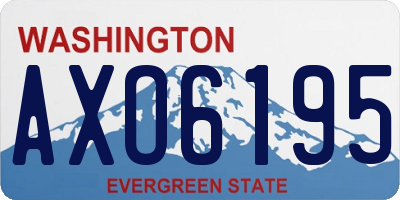 WA license plate AXO6195