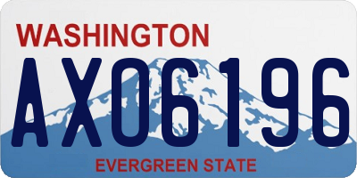 WA license plate AXO6196