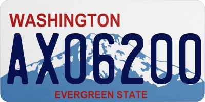 WA license plate AXO6200