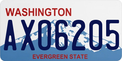 WA license plate AXO6205