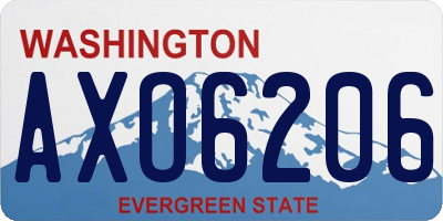 WA license plate AXO6206