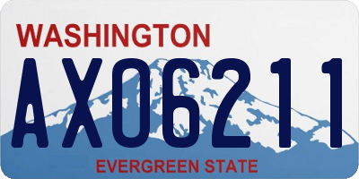 WA license plate AXO6211