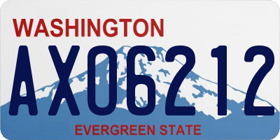 WA license plate AXO6212