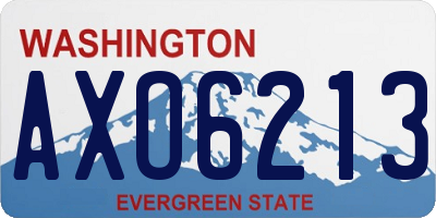 WA license plate AXO6213