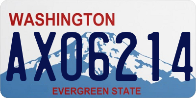 WA license plate AXO6214