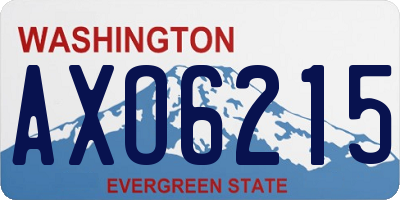 WA license plate AXO6215